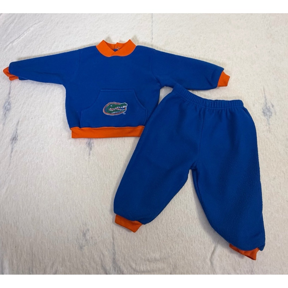 Vintage Florida Gators Baby 18M Fleece Sweatsuit 2 Piece Blue Orange NCAA